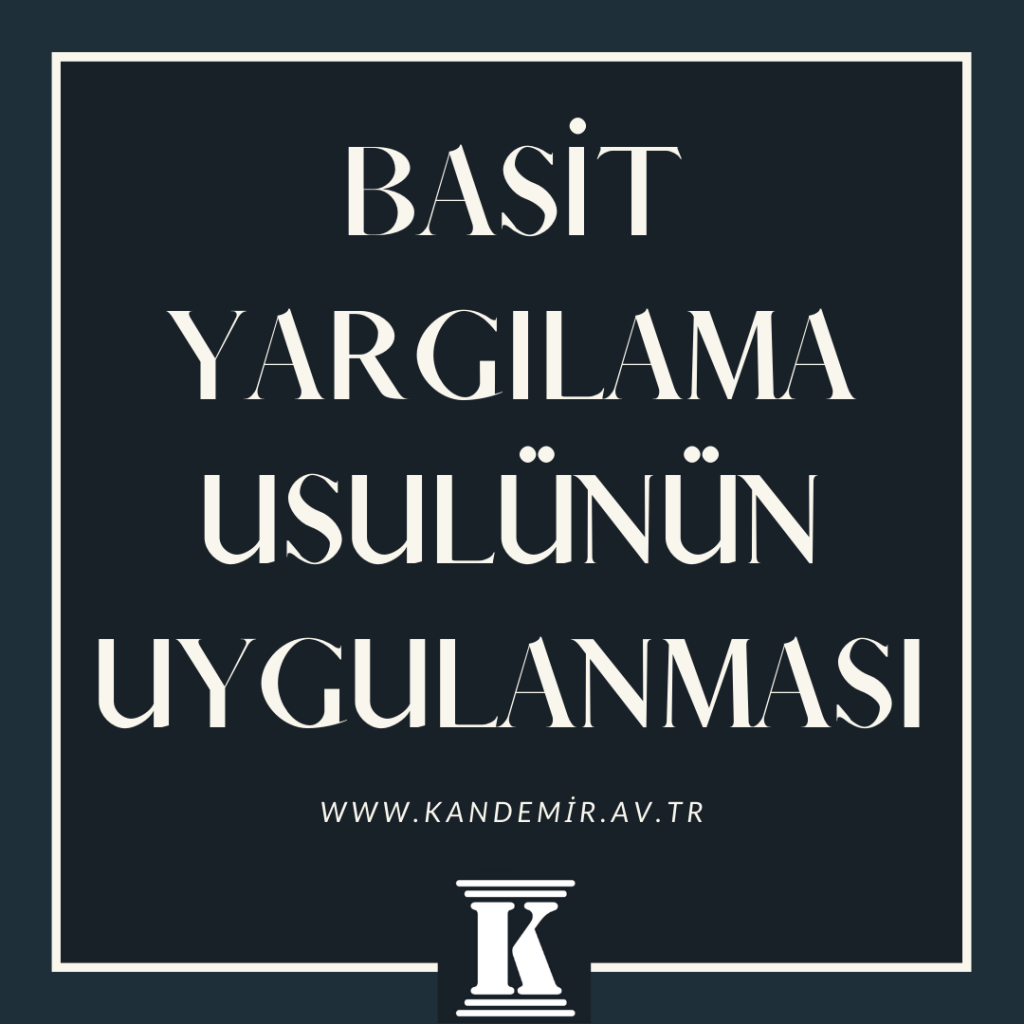 basit yargılama usulünün uygulanması, 2024 2025